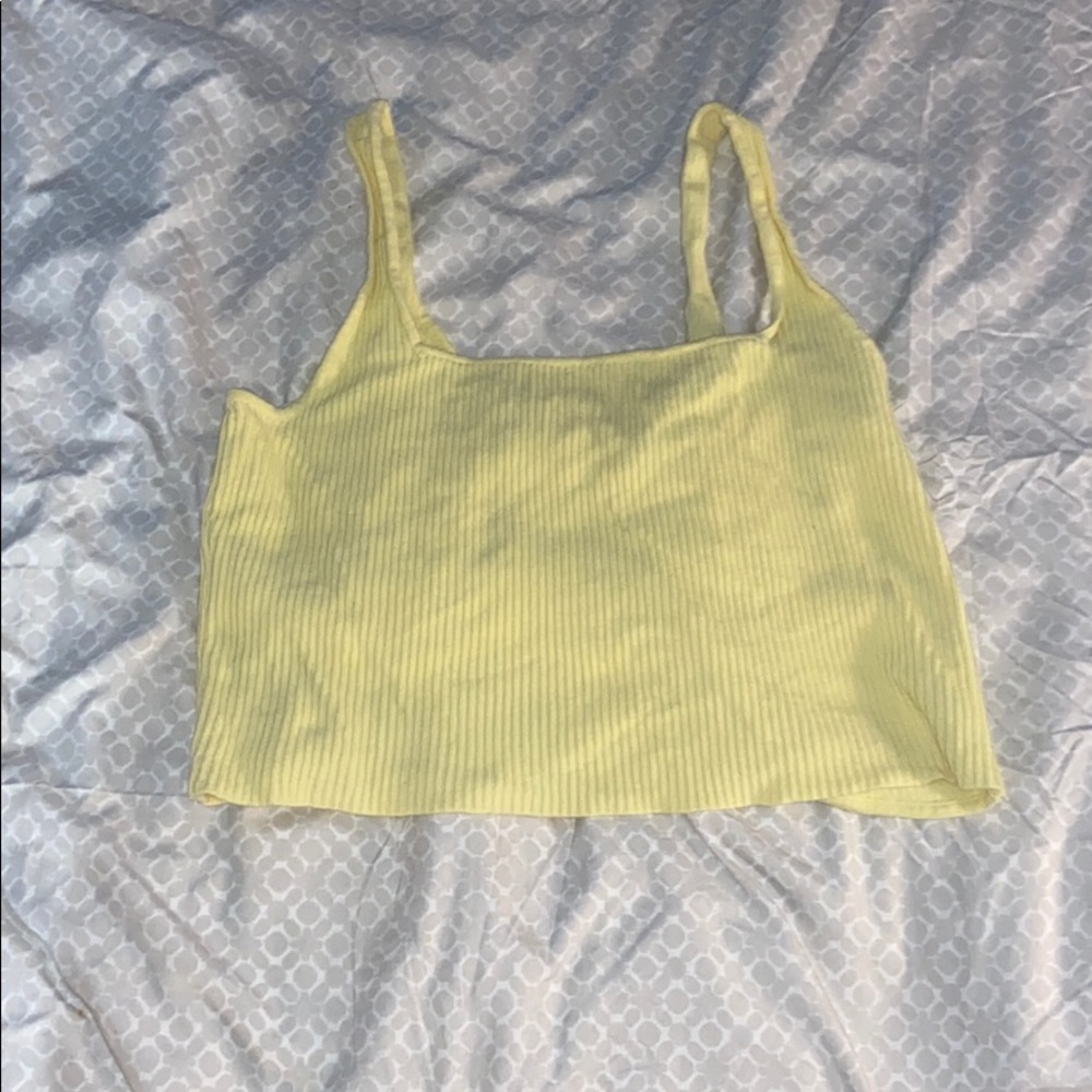 urban outfitters open back yellow crop